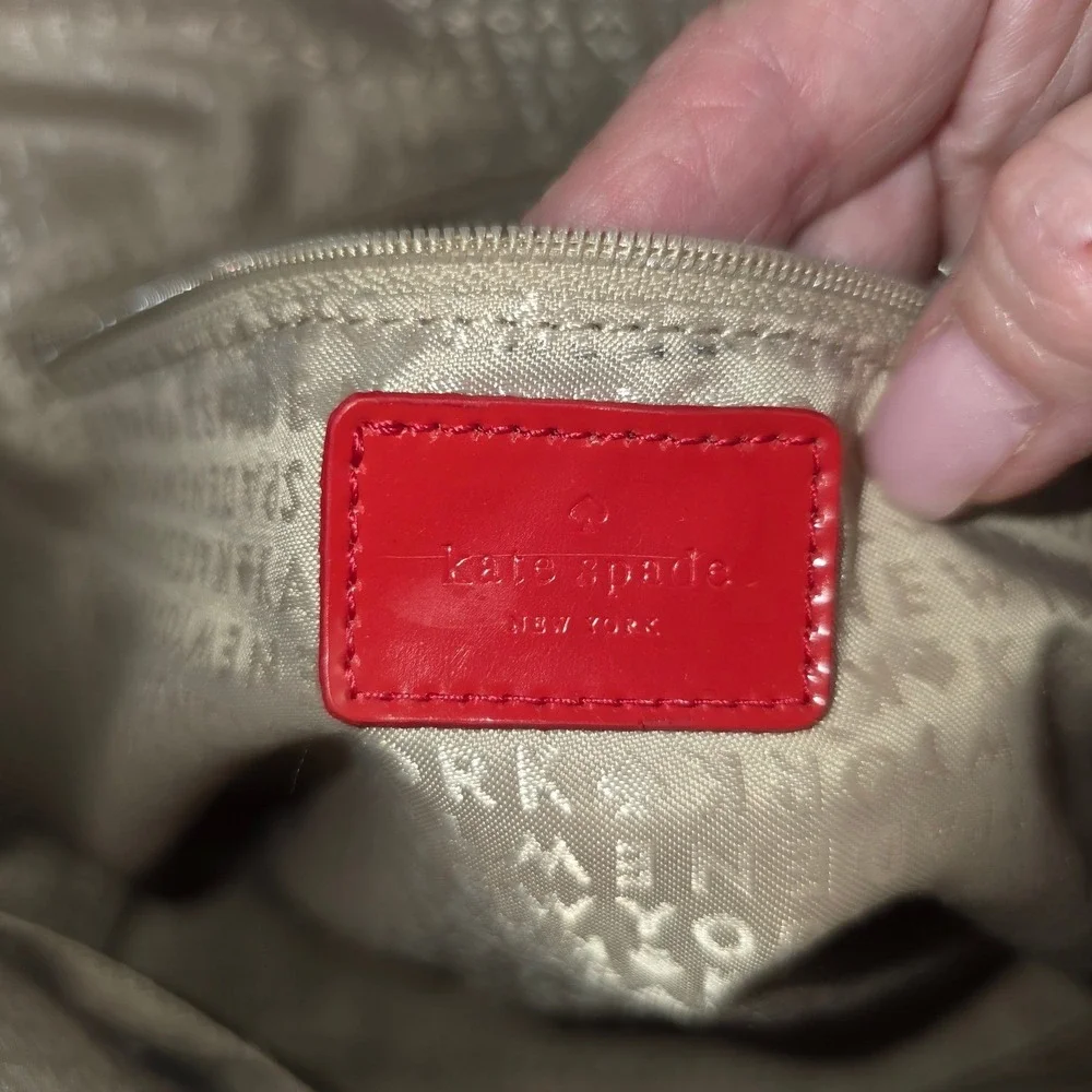 Kate Spade Sophie Red Patent Leather Embossed Heart‎ Tote Bag Project Piece